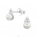 Rund mit Perle - 925Er Silber Ohrstecker Mit Perlen A4S49226