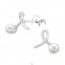 Wstążka z Perłą - Srebro Próby 925 Kolczyki Sztyfty Z Perłami A4S50278