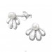 Petale cu perla - Argint 925 Cercei Cu Perle Și Șurub A4S50676