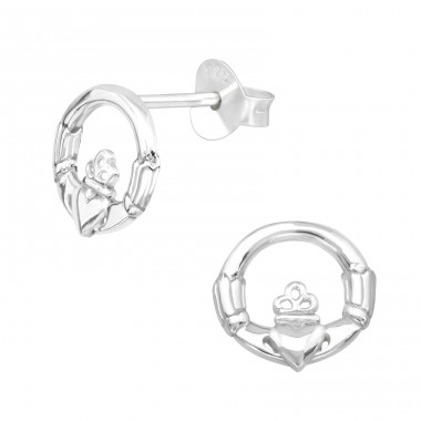 Srebrny Pierścień Claddagh - Srebro próby 925 Kolczyki Sztyfty Zwykłe A4S11545
