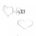 Heart - 925 Sterling Silver Plain Ear Studs A4S15222