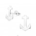 Anchor - 925 Sterling Silver Plain Ear Studs A4S15228