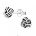 Knot - 925 Sterling Silver Plain Ear Studs A4S15395