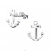 Anchor - 925 Sterling Silver Plain Ear Studs A4S16544