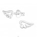 Wing - 925 Sterling Silver Plain Ear Studs A4S16546