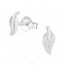 Leave - 925 Sterling Silver Plain Ear Studs A4S17006