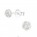 Rose - 925 Sterling Silver Plain Ear Studs A4S17407