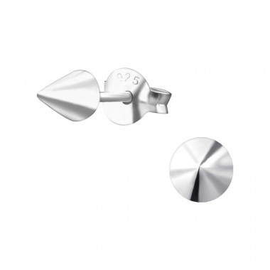 Cone - 925 Sterling Silver Plain Ear Studs A4S18062