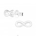 Infinity - 925 Sterling Silver Plain Ear Studs A4S18394