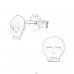 Skull - 925 Sterling Silver Plain Ear Studs A4S18817