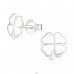 Clover - 925 Sterling Silver Plain Ear Studs A4S18961
