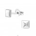 Pyramid - 925 Sterling Silver Plain Ear Studs A4S19030