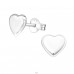Heart - 925 Sterling Silver Plain Ear Studs A4S19238