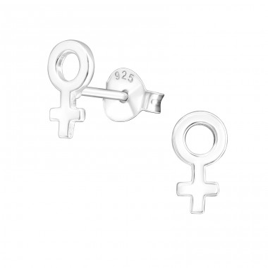 Women Sign - 925 Sterling Silver Plain Ear Studs A4S19329