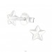 Star - 925 Sterling Silver Plain Ear Studs A4S19332