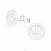 Peace Sign - 925 Sterling Silver Plain Ear Studs A4S19333