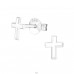 Cross - 925 Sterling Silver Plain Ear Studs A4S19334
