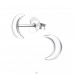 Crescent Moon - 925 Sterling Silver Plain Ear Studs A4S19652