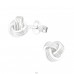Knot - 925 Sterling Silver Plain Ear Studs A4S19977