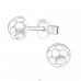 Football - 925 Sterling Silver Plain Ear Studs A4S20567