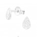 Drop - 925 Sterling Silver Plain Ear Studs A4S20798