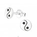 Yin-Yang - 925 Sterling Silver Plain Ear Studs A4S20830