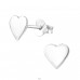 Heart - 925 Sterling Silver Plain Ear Studs A4S20837