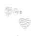 Heart - 925 Sterling Silver Plain Ear Studs A4S20860