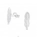 Feather - 925 Sterling Silver Plain Ear Studs A4S20865