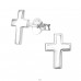 Cross - 925 Sterling Silver Plain Ear Studs A4S20905