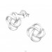 Knot - 925 Sterling Silver Plain Ear Studs A4S20908