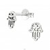 Hamsa - 925 Sterling Silver Plain Ear Studs A4S21174
