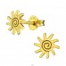 Sun - 925 Sterling Silver Plain Ear Studs A4S21196