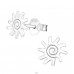 Sun - 925 Sterling Silver Plain Ear Studs A4S21388