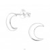 Crescent Moon - 925 Sterling Silver Plain Ear Studs A4S21403