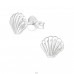 Sea Shell - 925 Sterling Silver Plain Ear Studs A4S21405