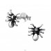 Spider - 925 Sterling Silver Plain Ear Studs A4S21539
