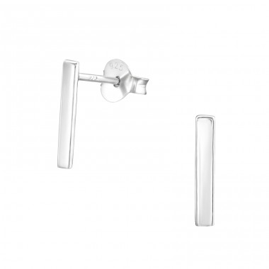 Ezüst téglalap - 925 Ezüst Egyszerű Stift fülbevaló A4S22568