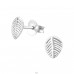 Leaf - 925 Sterling Silver Plain Ear Studs A4S22688