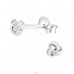 Knot - 925 Sterling Silver Plain Ear Studs A4S22958