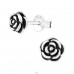 Rose - 925 Sterling Silver Plain Ear Studs A4S23221