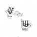 Hand - 925 Sterling Silver Plain Ear Studs A4S23227