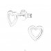 Heart - 925 Sterling Silver Plain Ear Studs A4S23233