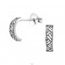 Silber gemustert - 925er Silber Glatte Ohrstecker A4S23290