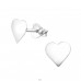 Heart - 925 Sterling Silver Plain Ear Studs A4S23349