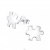 Jigsaw - 925 Sterling Silver Plain Ear Studs A4S23389