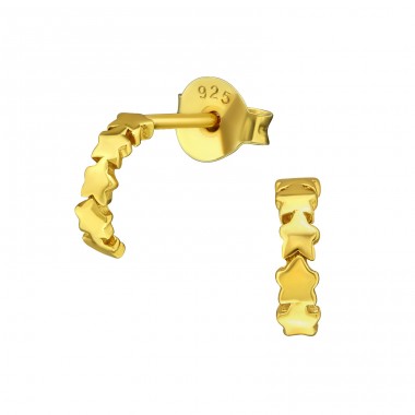 Silberner Stern - 925er Silber Glatte Ohrstecker A4S23414