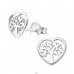 Tree Of Life - 925 Sterling Silver Plain Ear Studs A4S23945