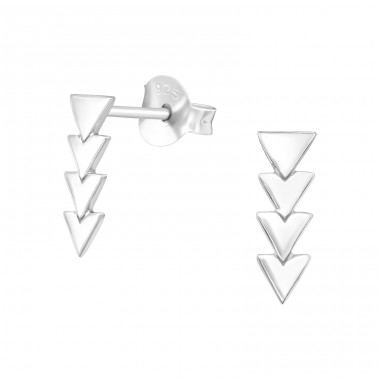 Silbernes Dreieck - 925er Silber Glatte Ohrstecker A4S24772