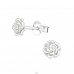 Rose - 925 Sterling Silver Plain Ear Studs A4S25218